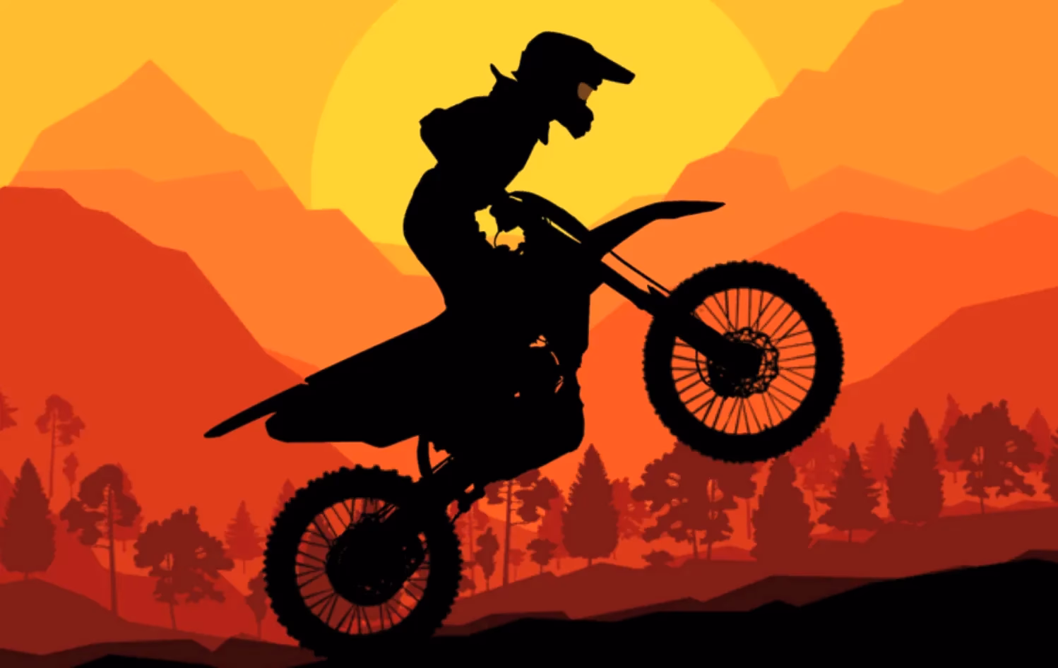 sunset bike racing