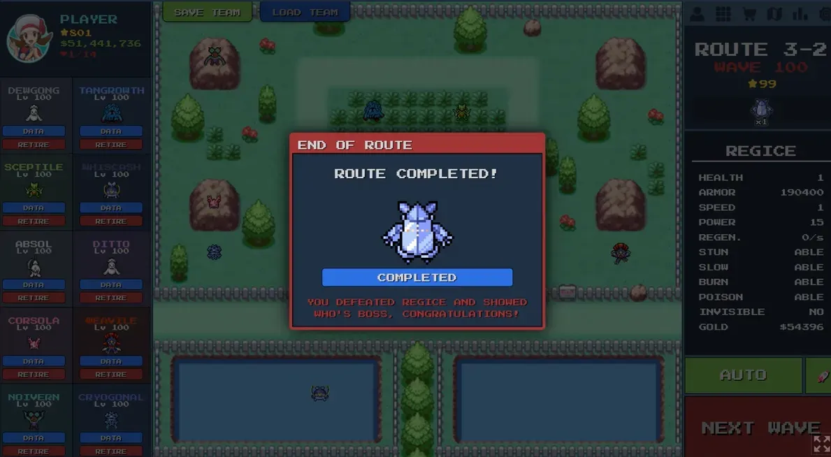 Guía de PokePath TD Ruta 3-2: Cómo vencer a Regice (190k de Armadura)